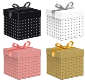  Pudełko prezentowe na prezent kwadratowe  15x15x15 cm diamenciki