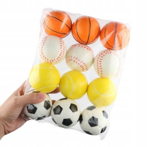 Piankowa piłeczka piłka antystresowa gniotek MIX 6 cm 1 szt. nożna do kosza tenisa baseball