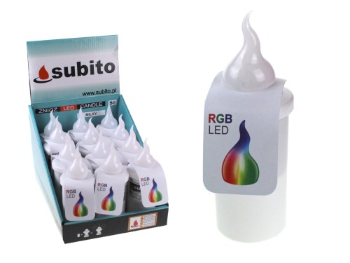 Znicz, wkład diodowy elektryczny świetlik SUBITO RGB - tęczowy zmieniający