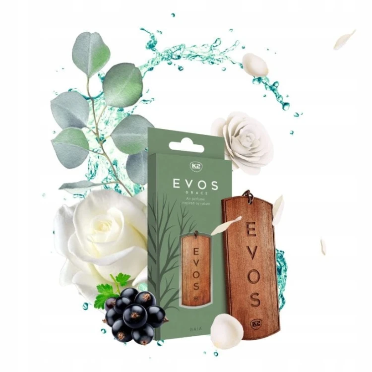 Perfumy do auta samochodu K2 GAIA zawieszka DREWNO porzeczka róża paczuli