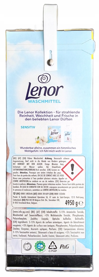 Lenor Sensitiv Proszek do Prania 4,95kg delikatny dla niemowląt zwierząt