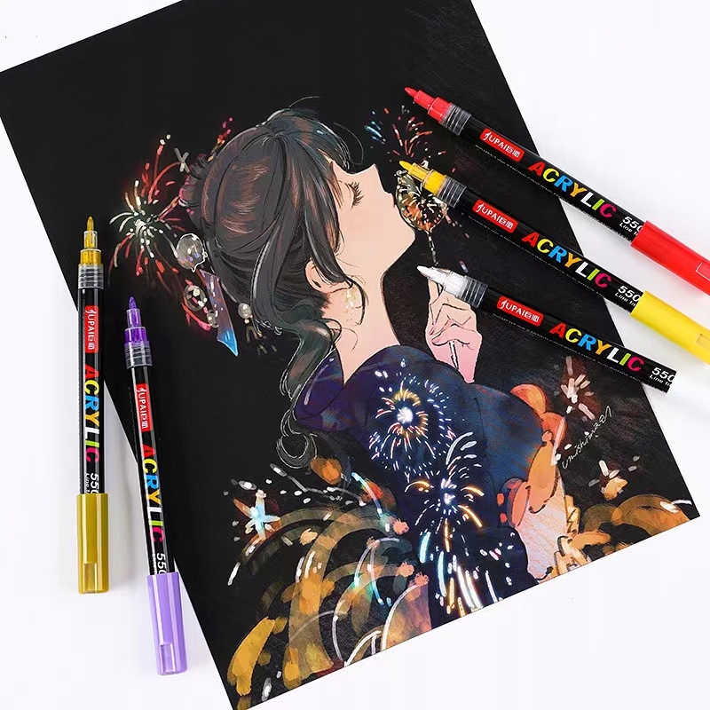 Markery akrylowe wielokolorowy 48 szt Wodoodporny Marker Akrylowe Jupai