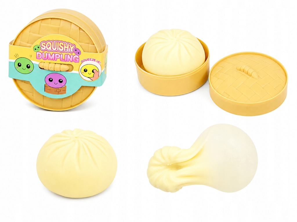 Gniotek PIERÓG dumpling biały BAO pierożek antystresowy SQUISHY bułeczka 12 sztuk