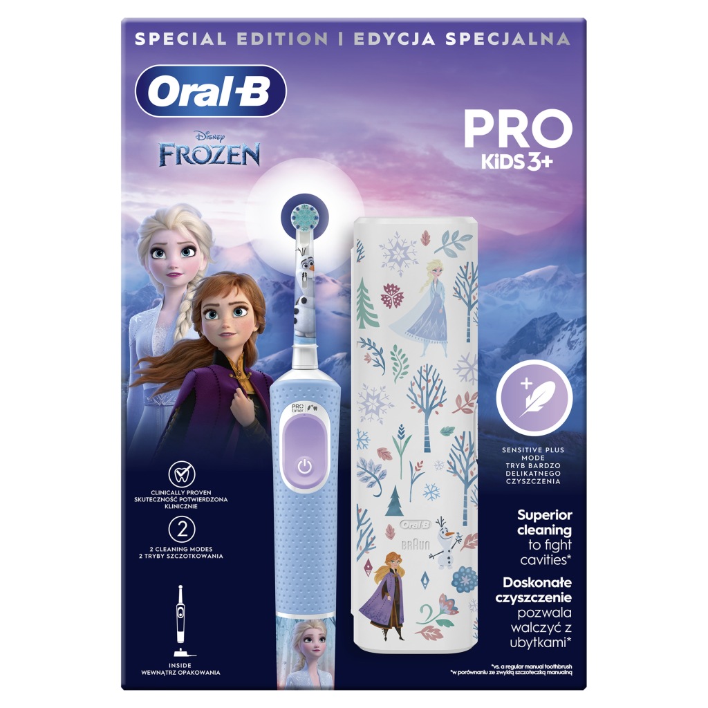 Oryginalna Szczoteczka elektryczna dla dzieci Oral-B Pro Kids Frozen + etui